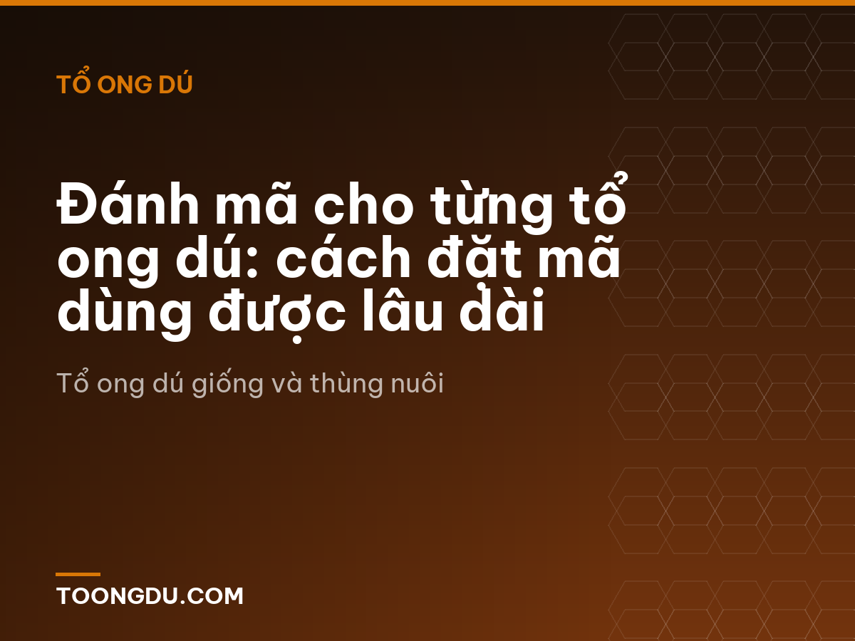 Đánh mã cho từng tổ ong dú: cách đặt mã dùng được lâu dài