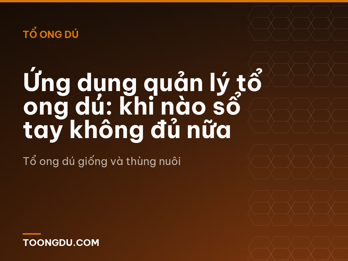 Ứng dụng quản lý tổ ong dú: khi nào sổ tay không đủ nữa