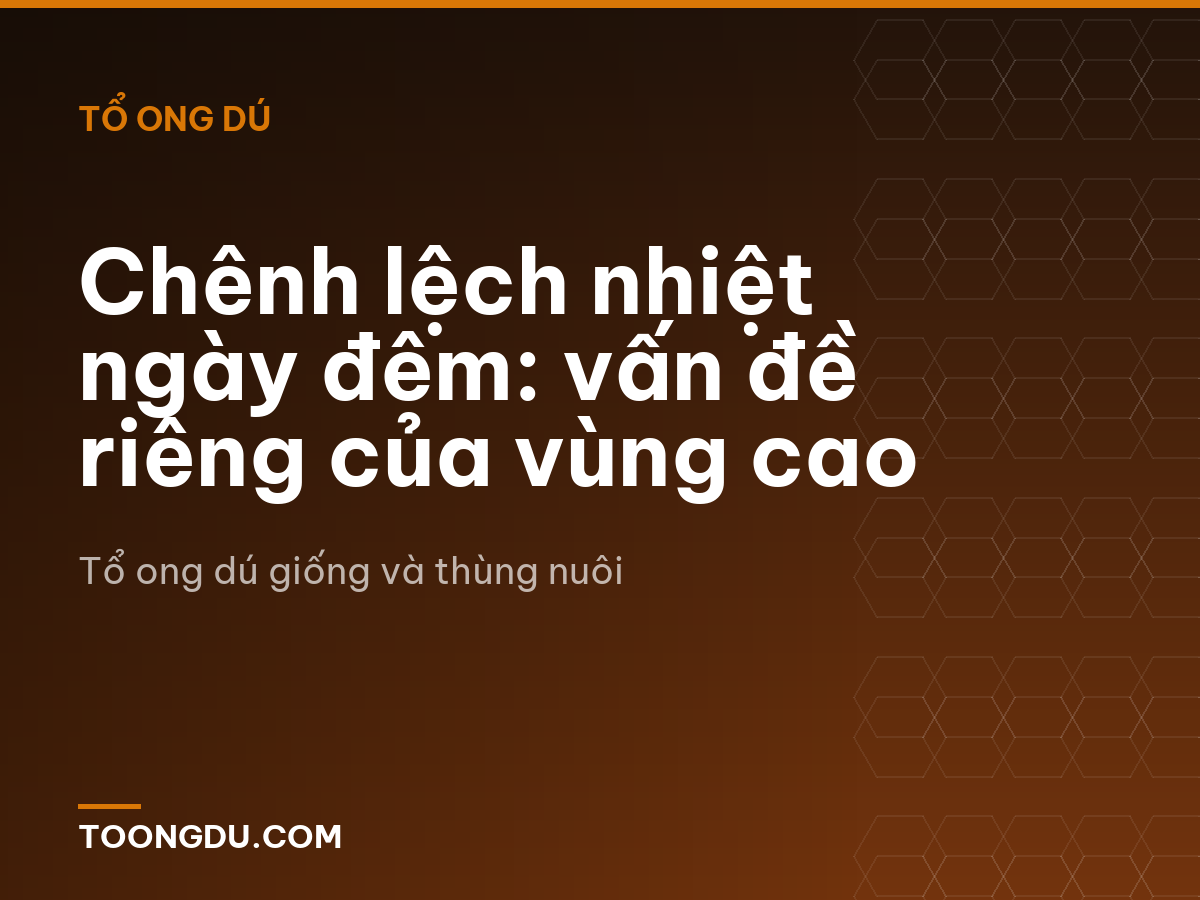 Chênh lệch nhiệt ngày đêm: vấn đề riêng của vùng cao