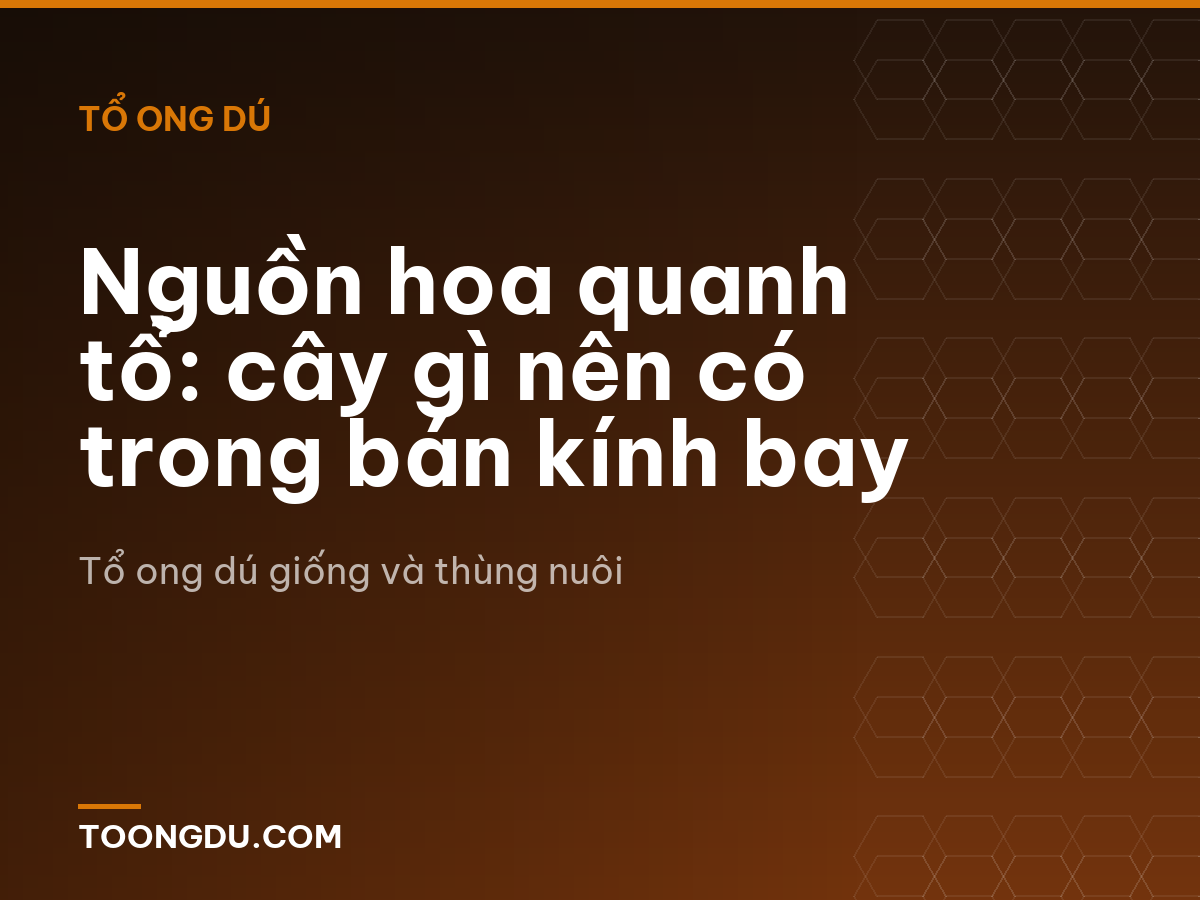 Nguồn hoa quanh tổ: cây gì nên có trong bán kính bay