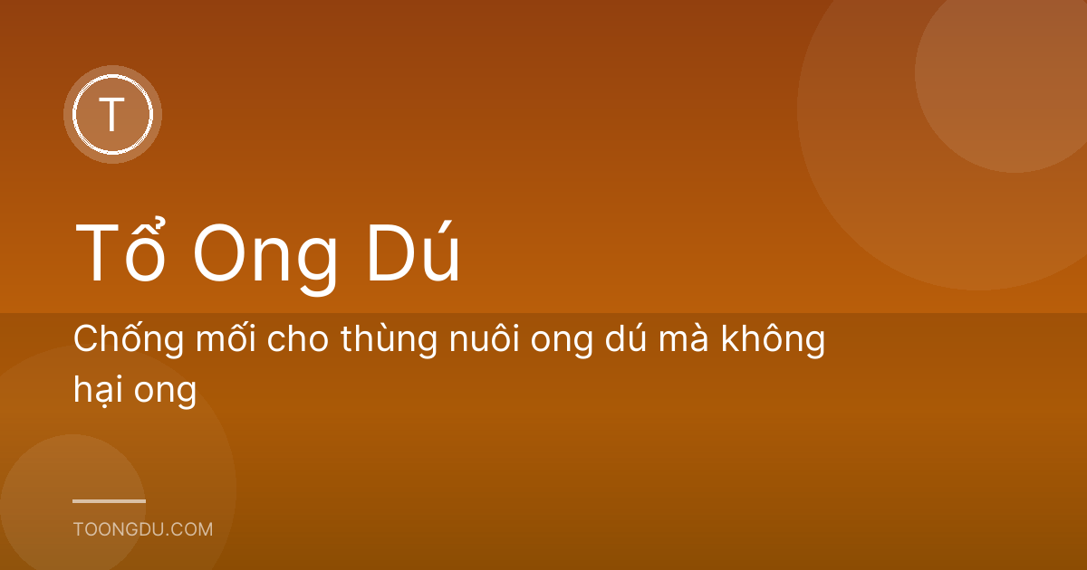 Chống mối cho thùng nuôi ong dú mà không hại ong