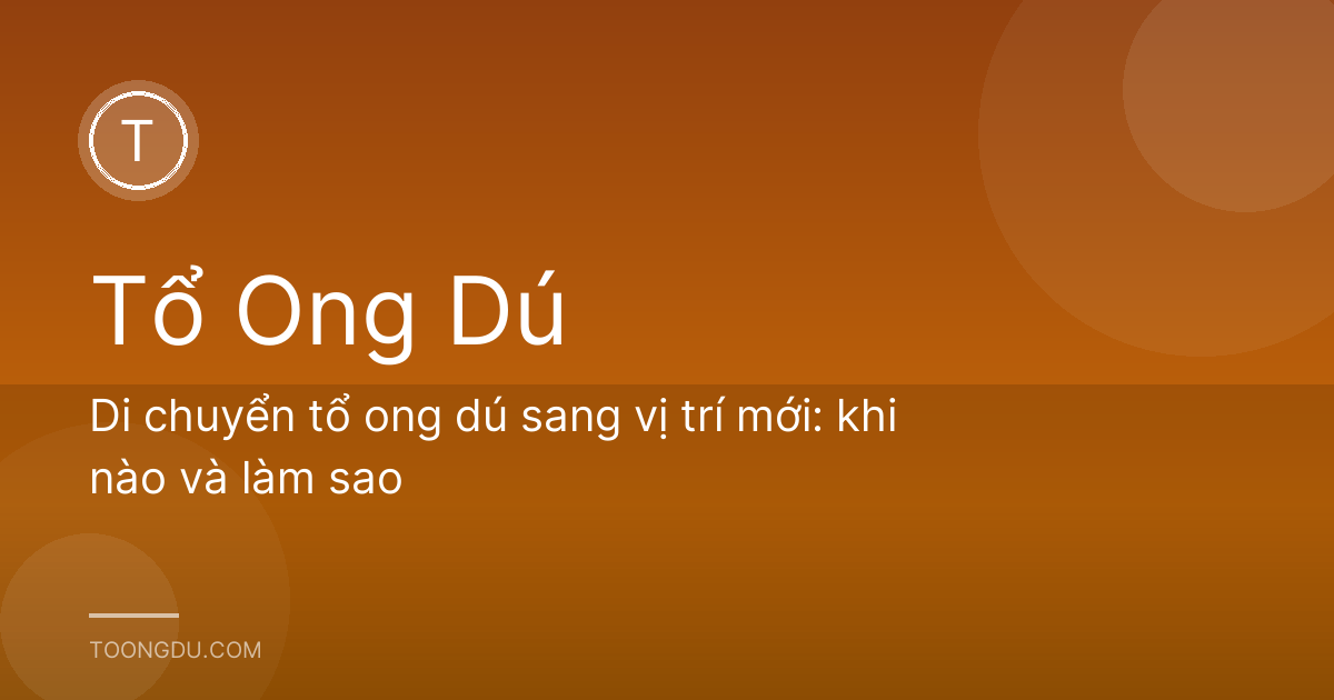 Di chuyển tổ ong dú sang vị trí mới: khi nào và làm sao