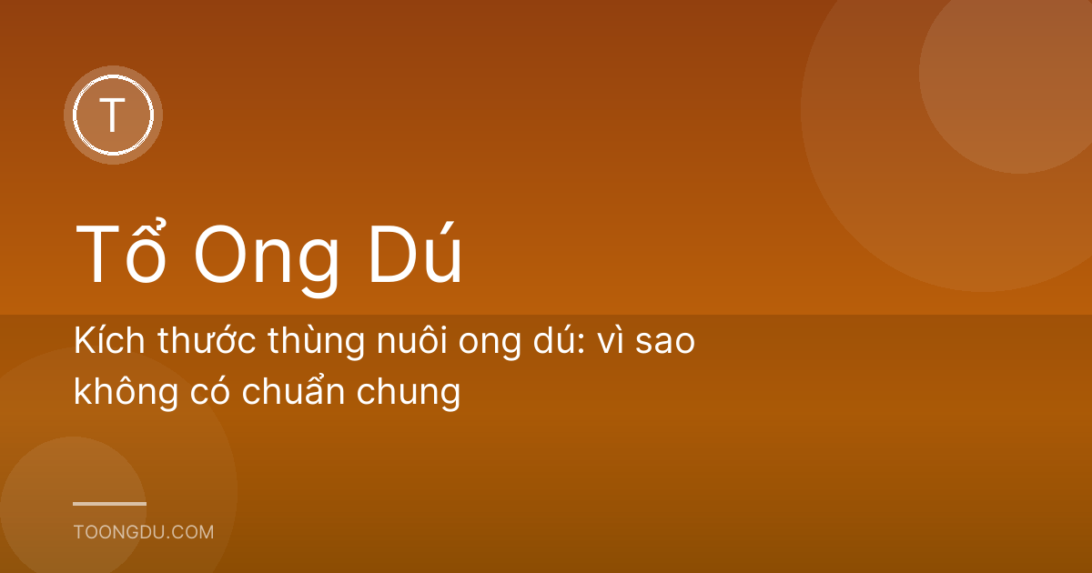 Kích thước thùng nuôi ong dú: vì sao không có chuẩn chung